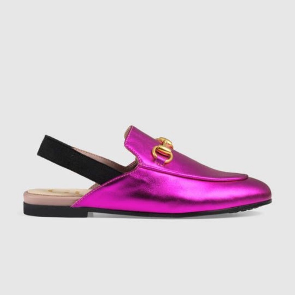 Gucci Kids princetown’s  -Children's Princetown metallic leather mule/ loafer
